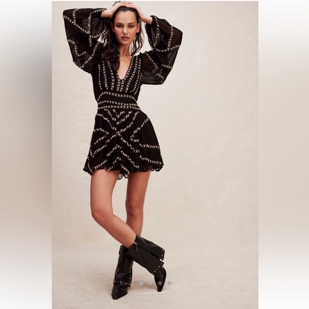 Elegant Black Studded Dress